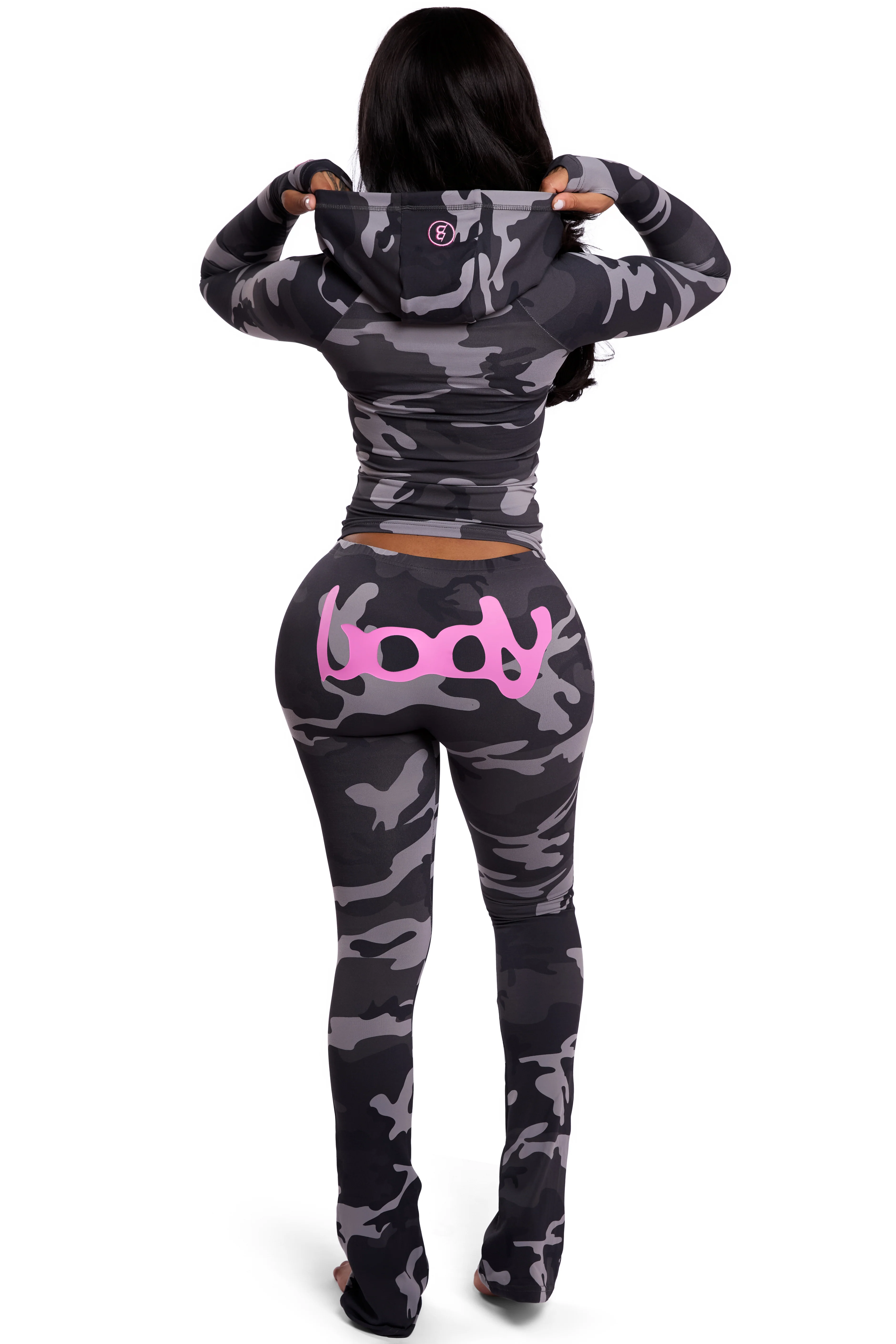 BASICS ULTRA LOW-RISE LEGGINGS 2.0 (GREY CAMO/HOT PINK)