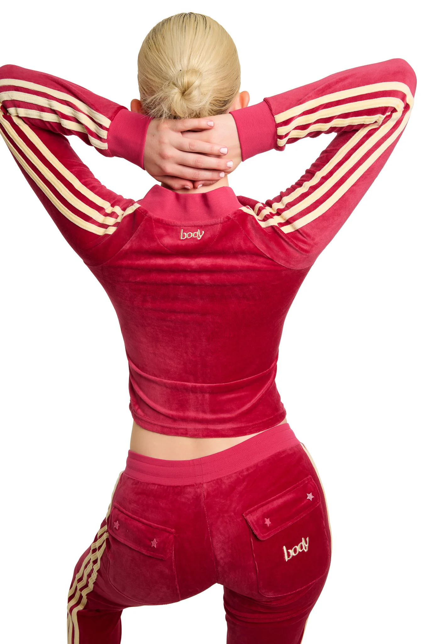 BODY VELOUR TRACK JACKET (STRAWBERRY PINK)