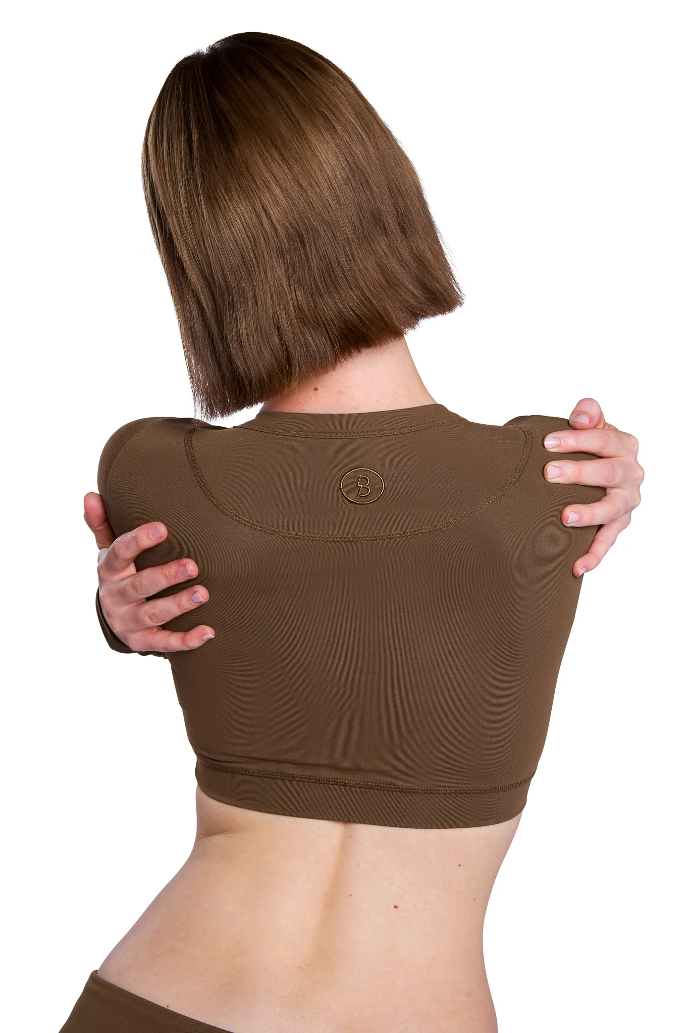 YOGA LONG SLEEVE CROP TOP (CINNAMON)