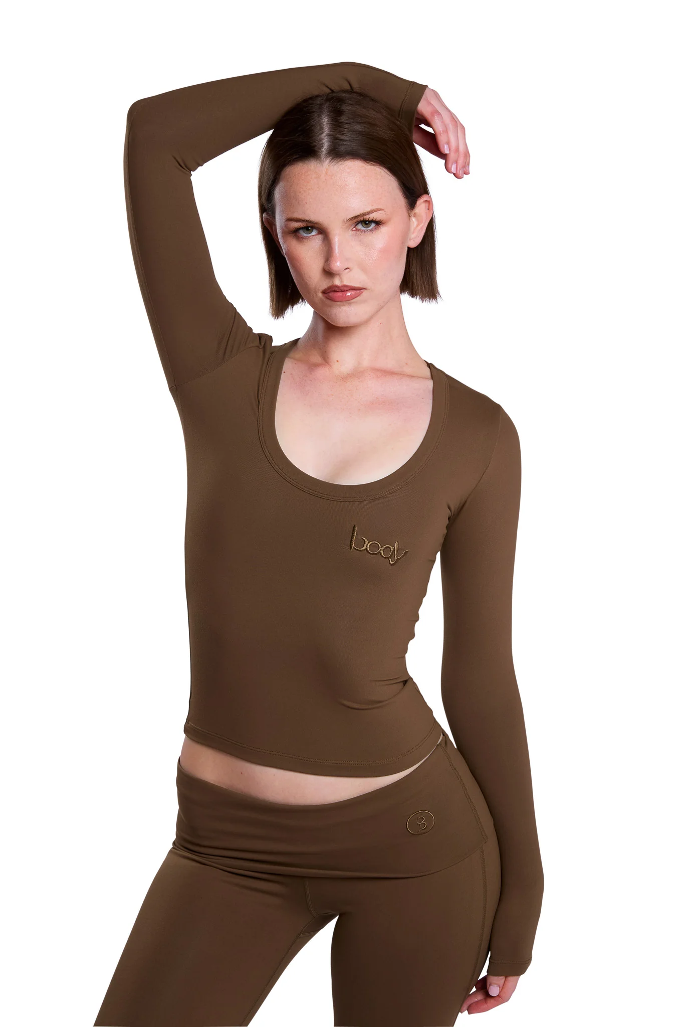 YOGA LONG SLEEVE FULL LENGTH TOP (CINNAMON)