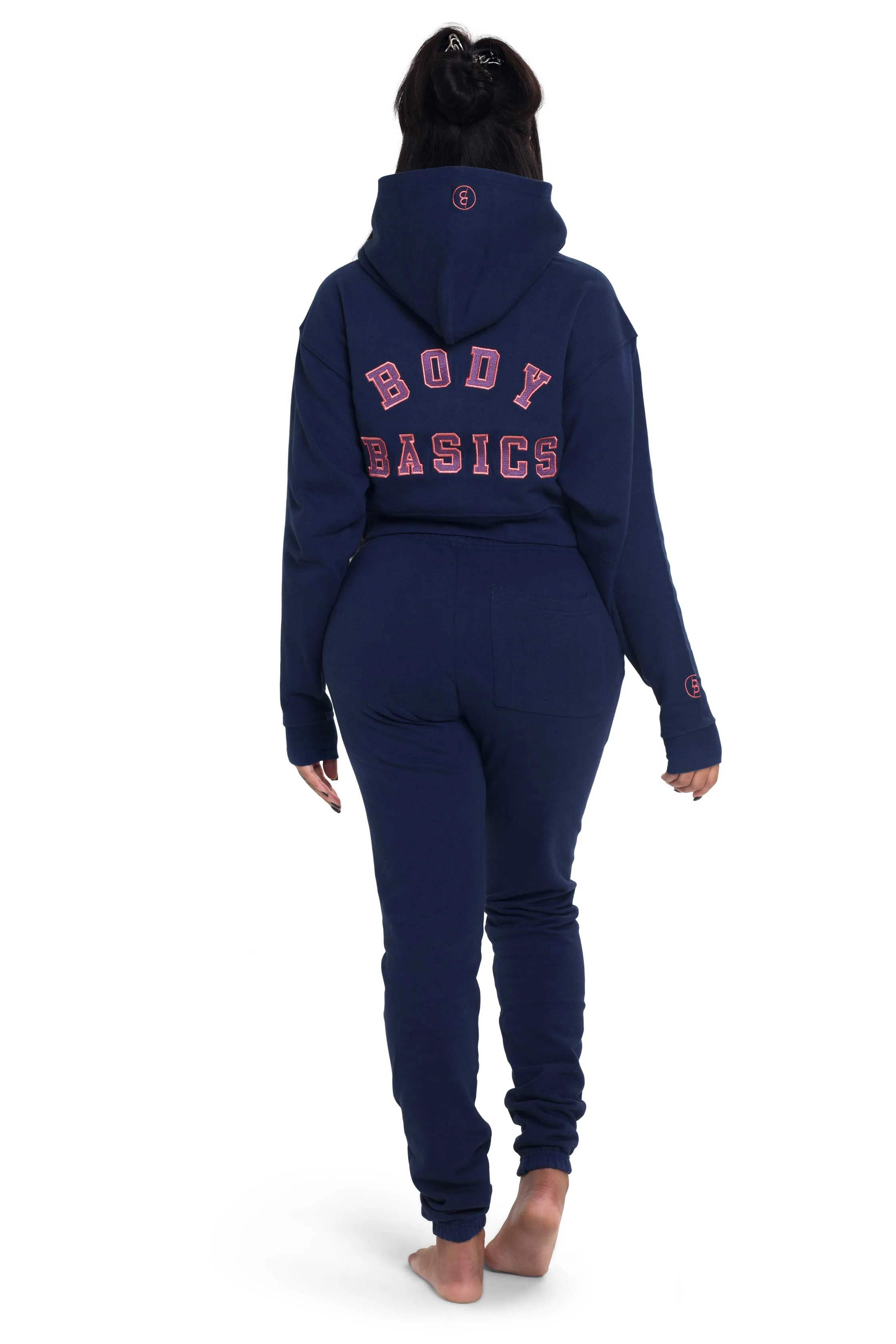 BODY UNIVERSITY HOODIE (NAVY/SALMON)