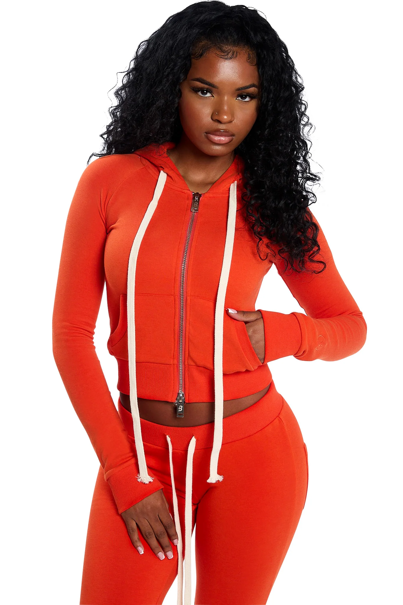 BODY KNITWEAR ZIP HOODIE (PUMPKIN SPICE)
