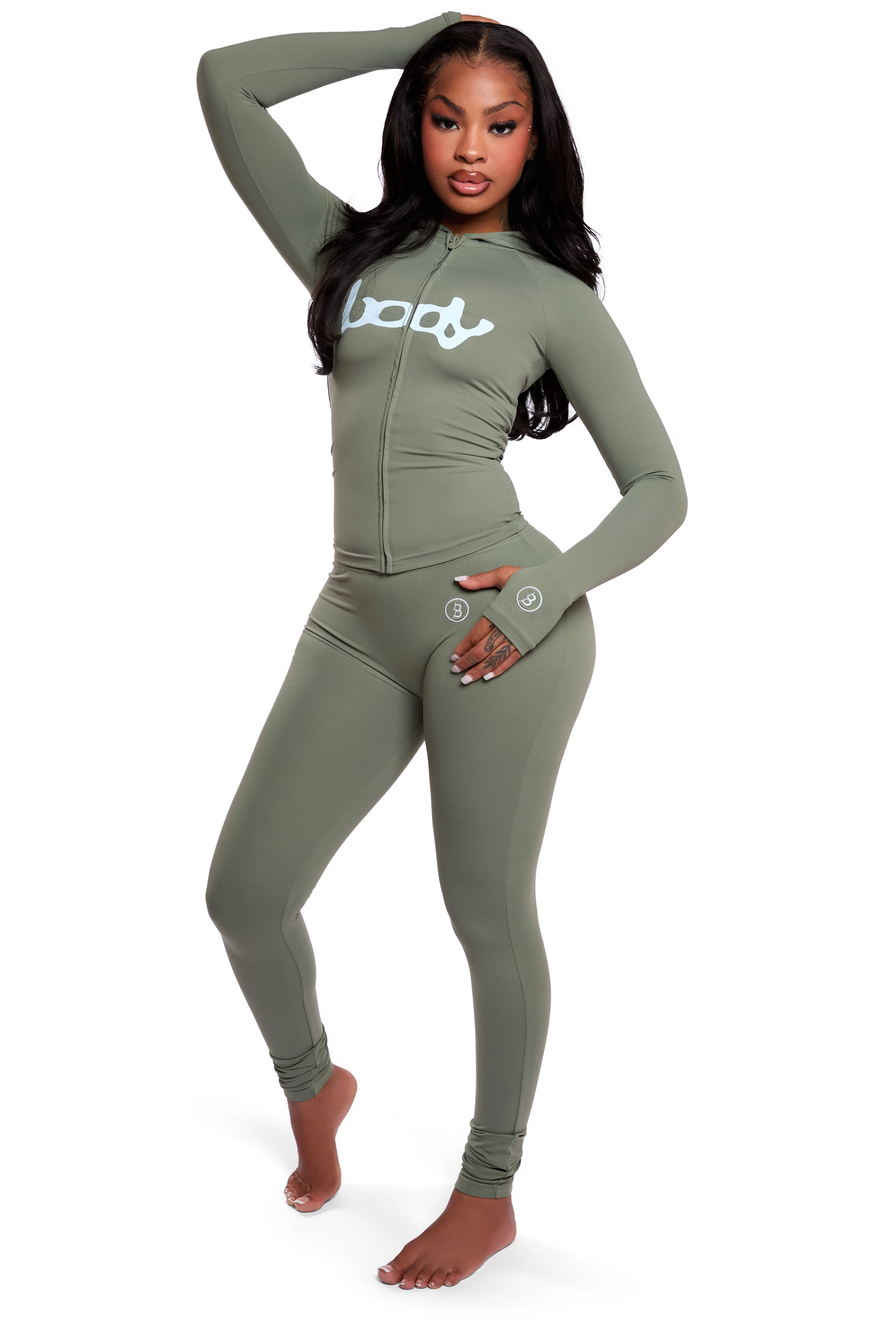 BASICS ULTRA LOW-RISE LEGGINGS 2.0 (MATCHA GREEN/POWDER BLUE)