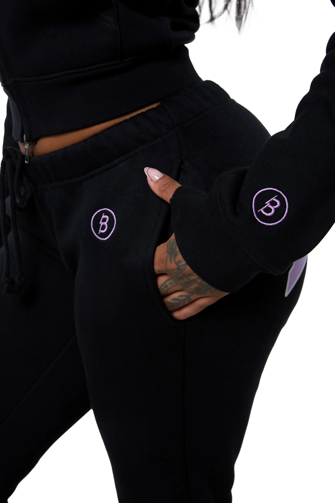 BACKSHOT SWEATPANTS 2.0 (BLACK/PURPLE)
