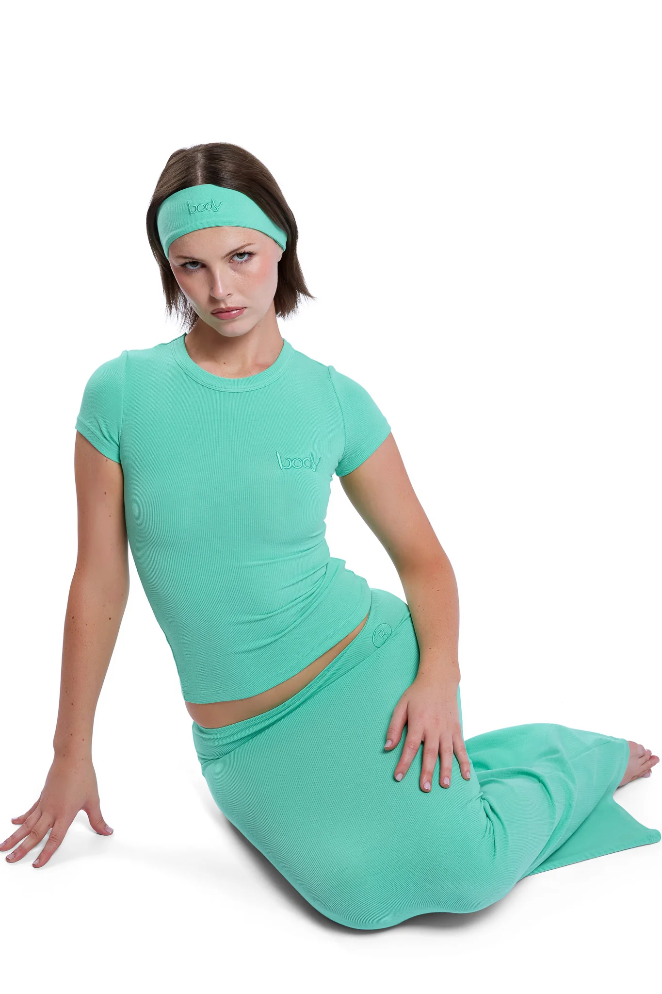 RIBBED MAXI SKIRT ESSENTIAL (TEAL)