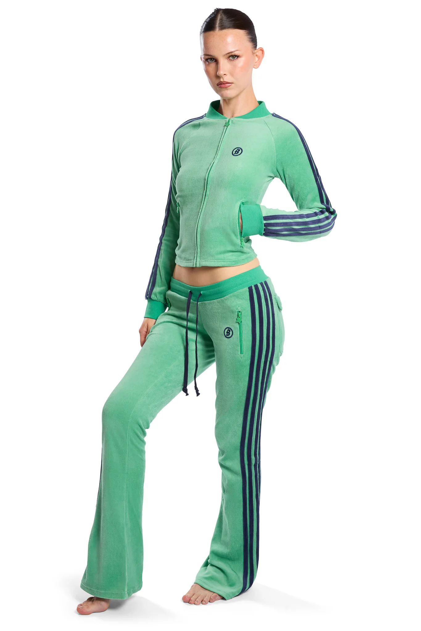 BODY VELOUR TRACK PANTS (CLOVER GREEN)