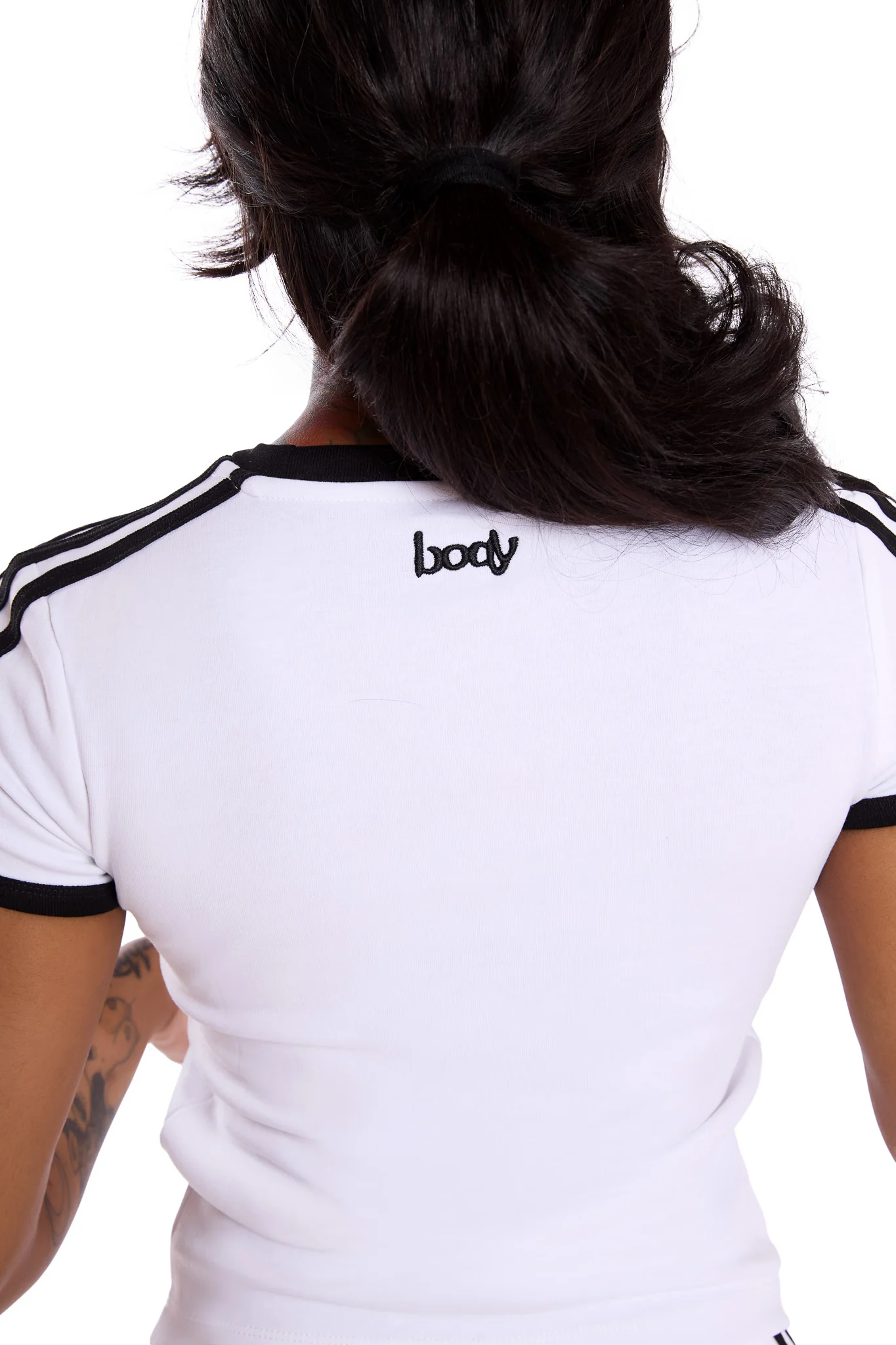 STRIPED SOCCER SHIRT (WHITE/BLACK)