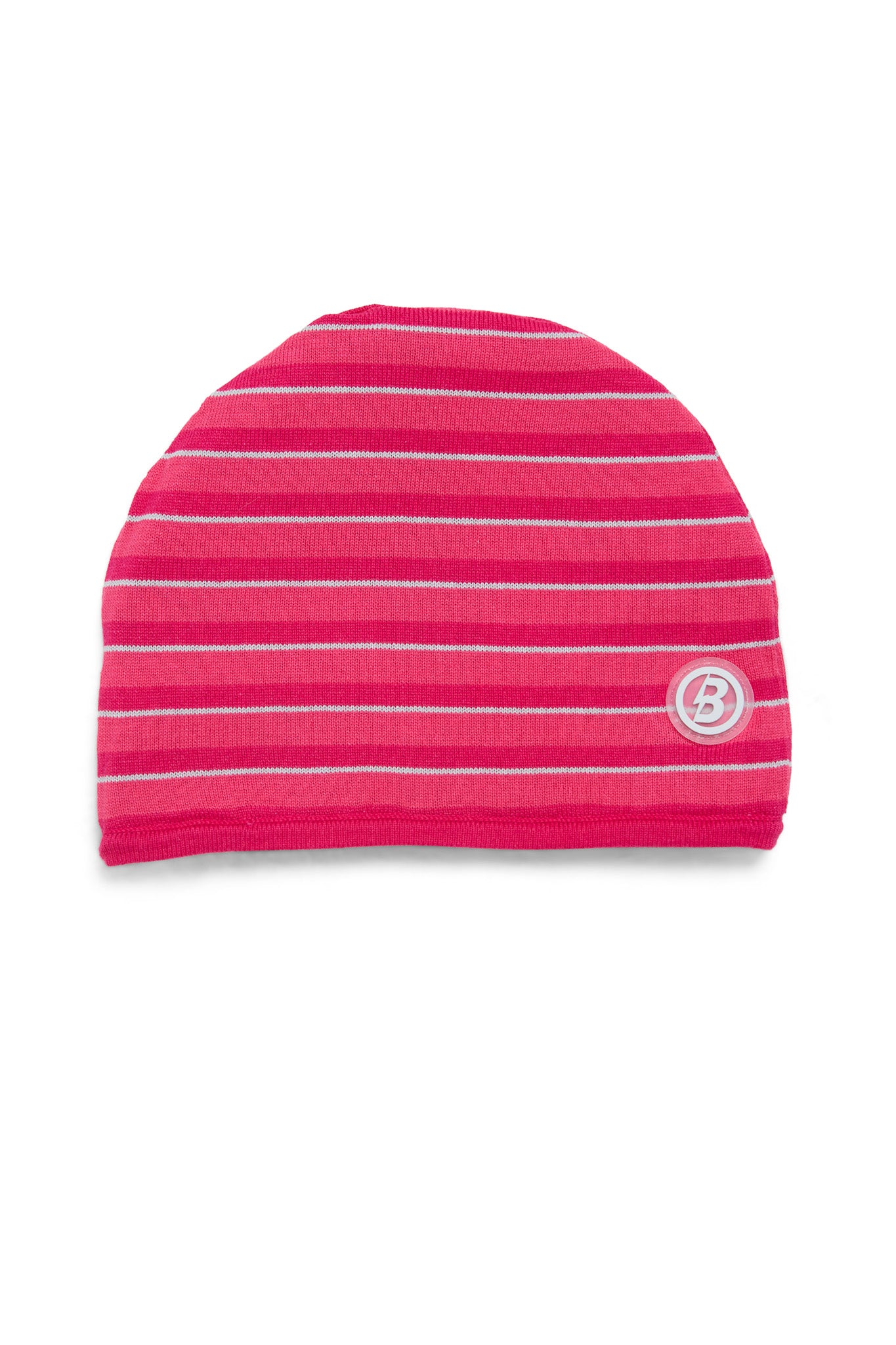 STRIPED KNIT BEANIE (STRAWBERRY PINK/GREY)
