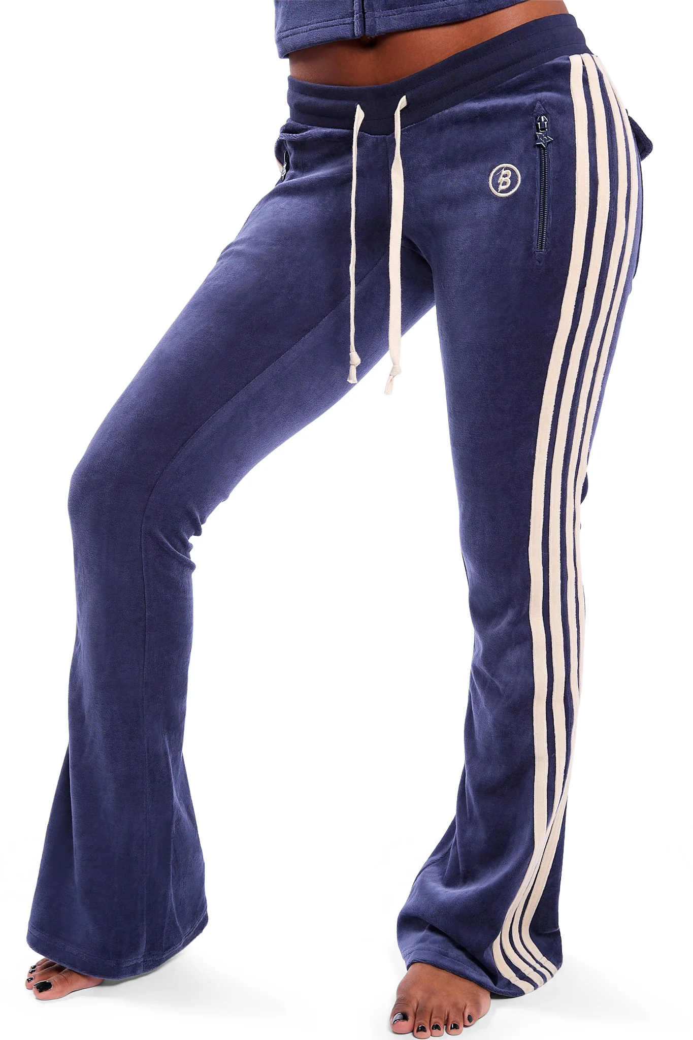 PRE-ORDER - BODY VELOUR TRACK PANTS (ROYAL BLUE/CREAM)