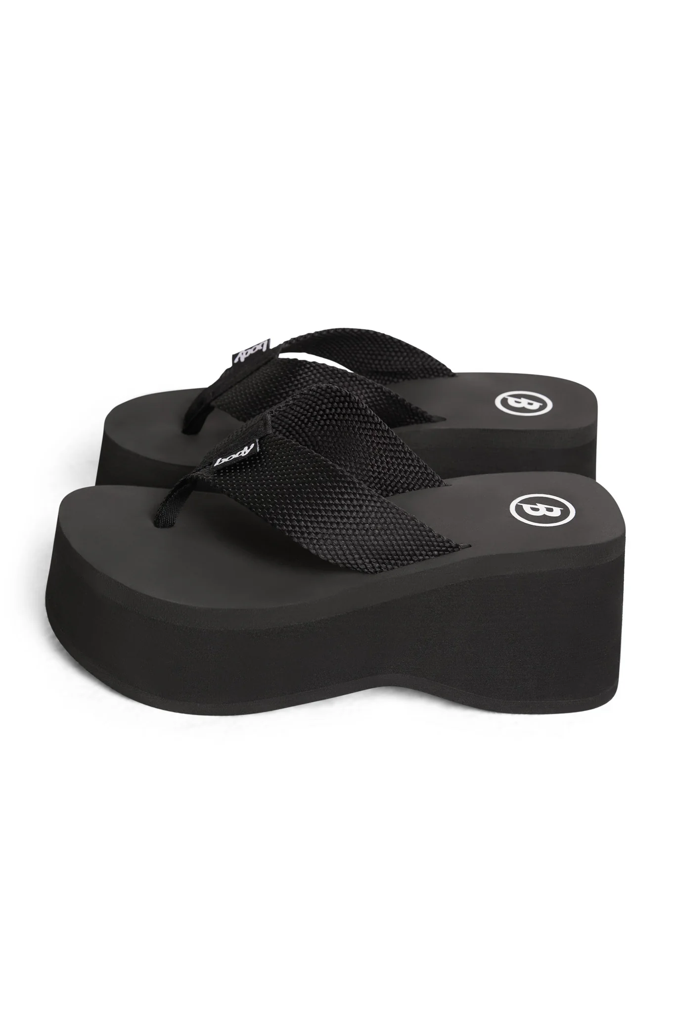 BODY FLIP FLOPS (BLACK WOVEN STRAP)