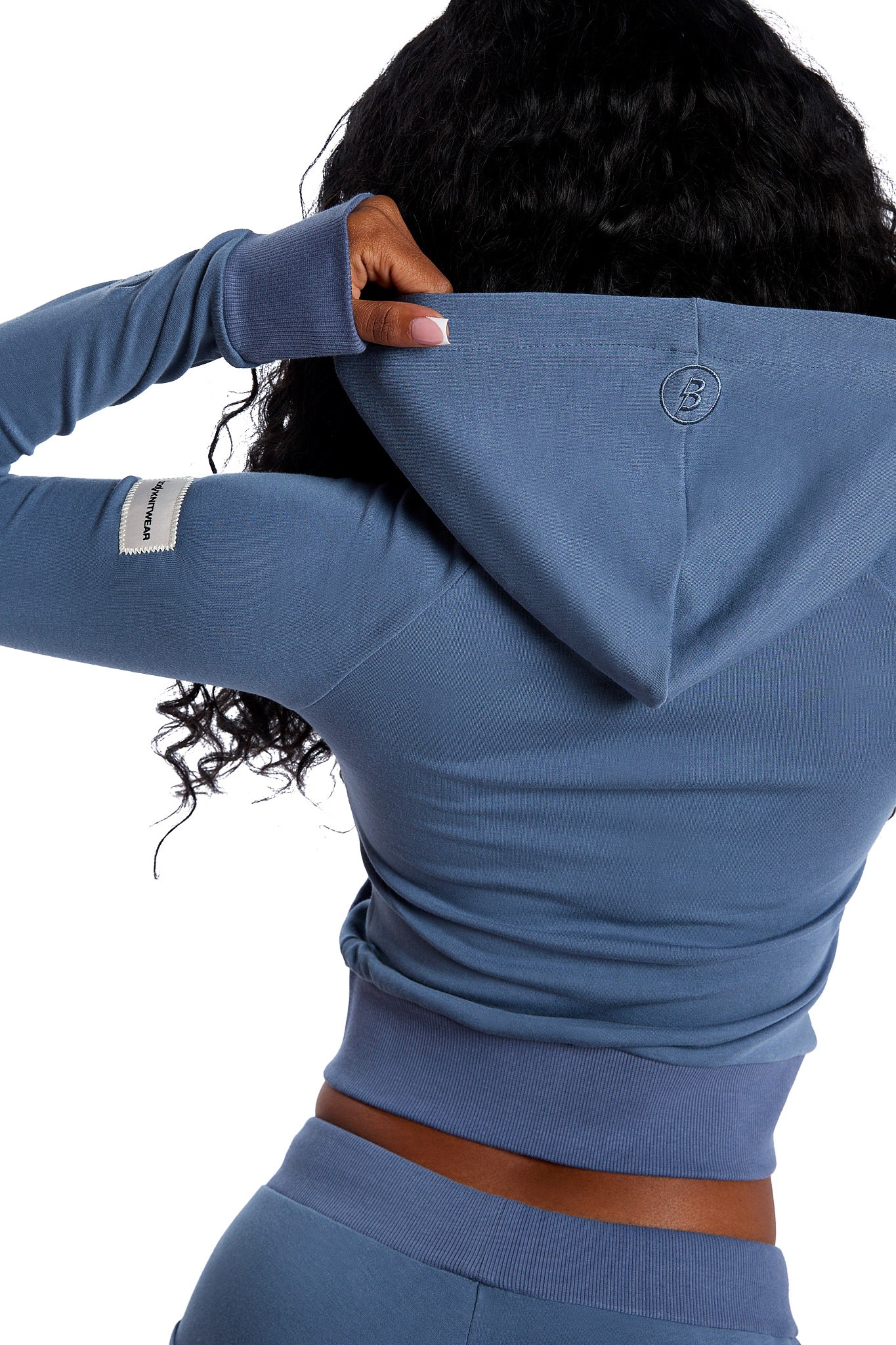 BODY KNITWEAR ZIP HOODIE (SHARK BLUE)