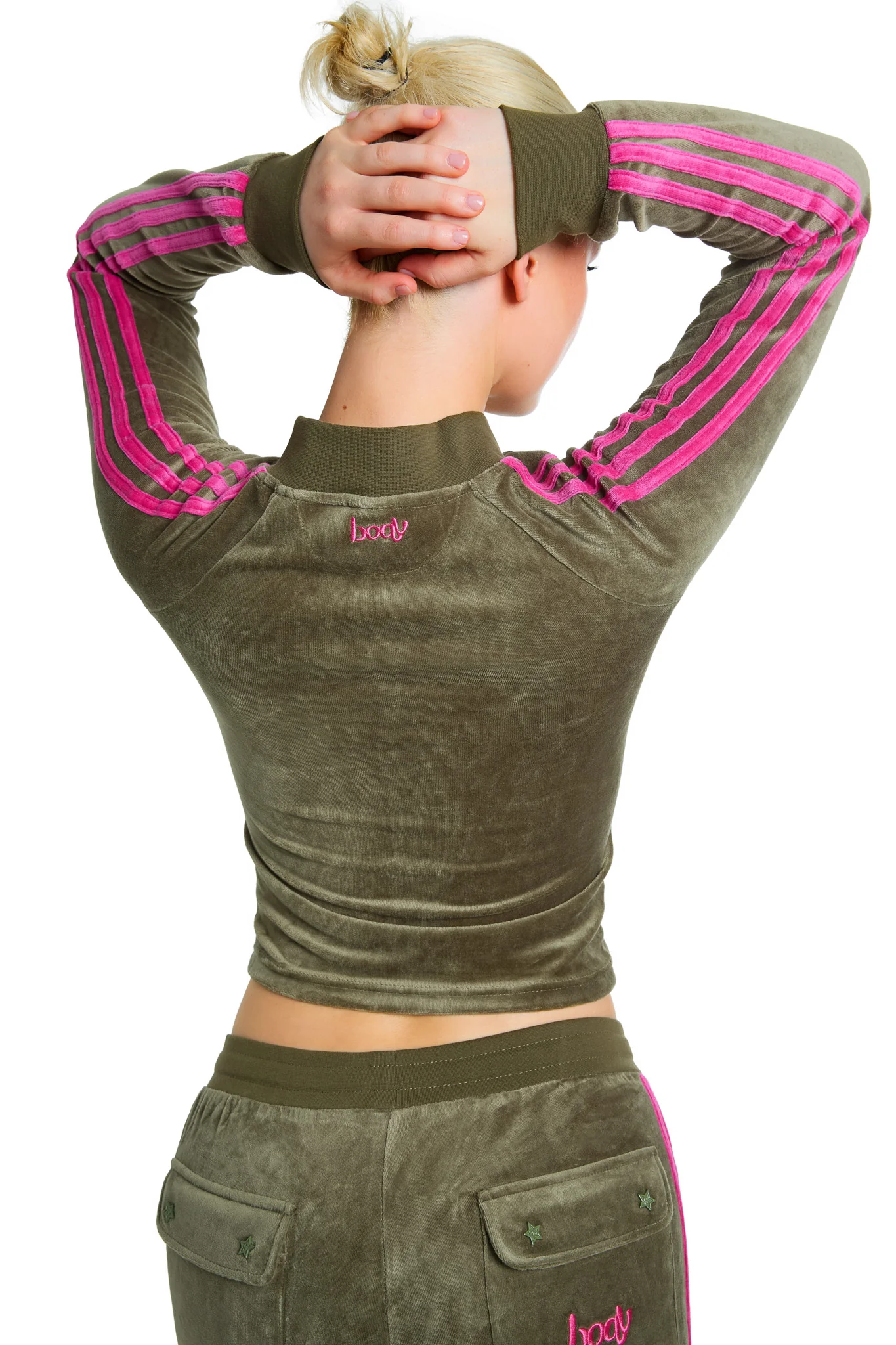 BODY VELOUR TRACK JACKET (OLIVE)