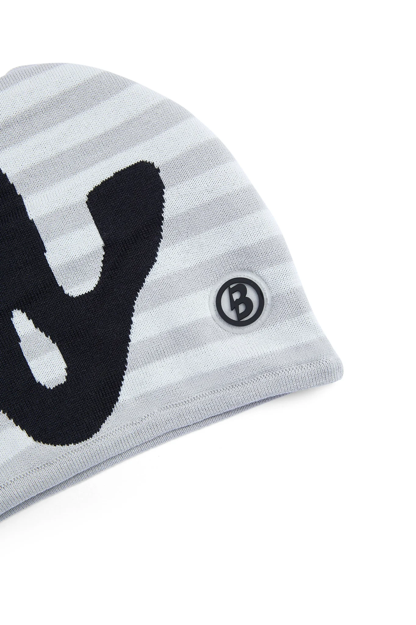 STRIPED KNIT BEANIE (HEATHER GREY/BLACK)