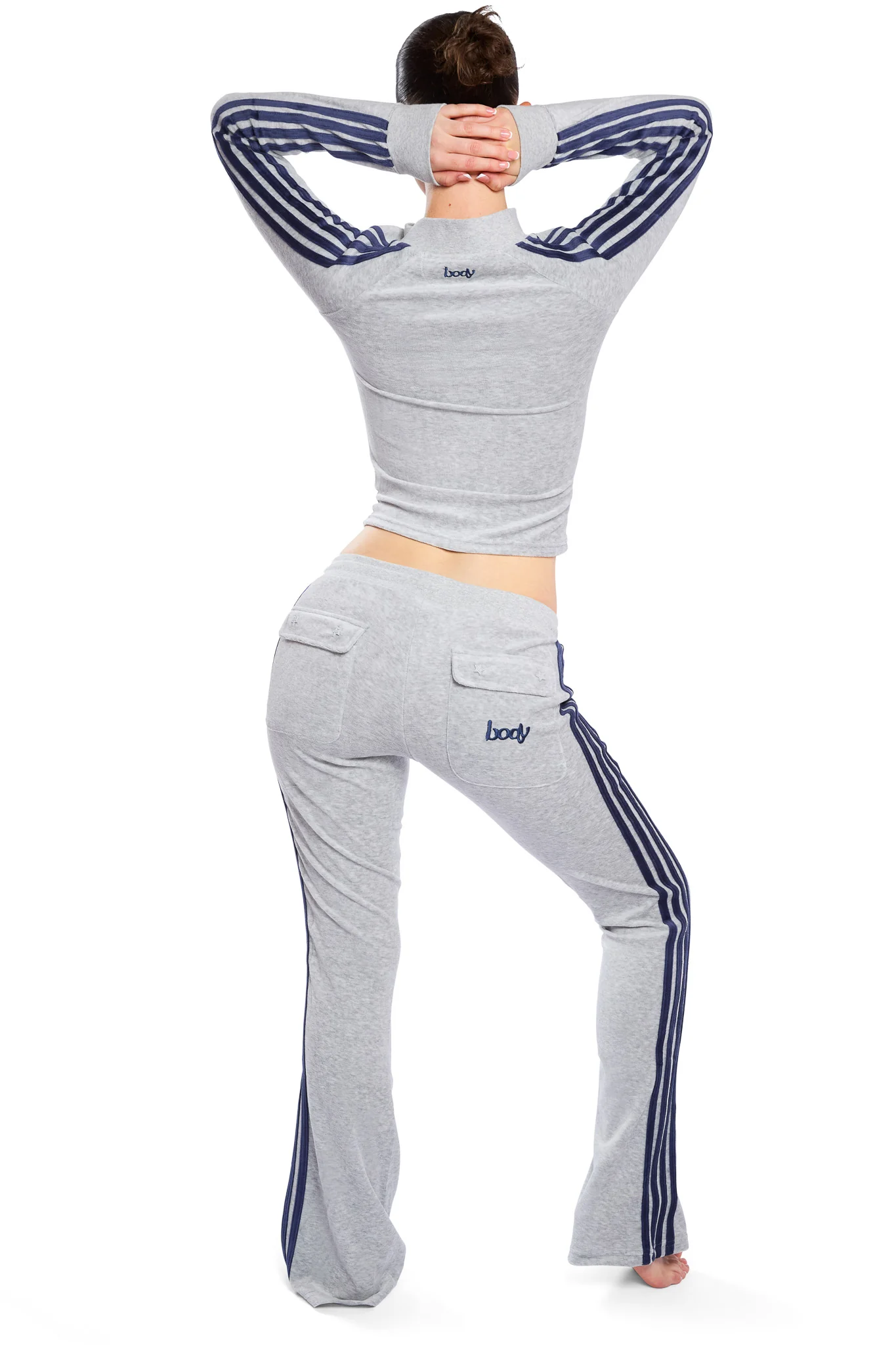 BODY VELOUR TRACK PANTS (HEATHER GREY)