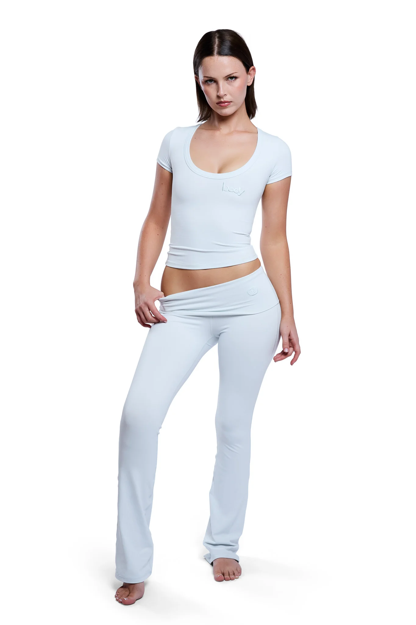 YOGA PANTS (ICE BLUE WHITE)