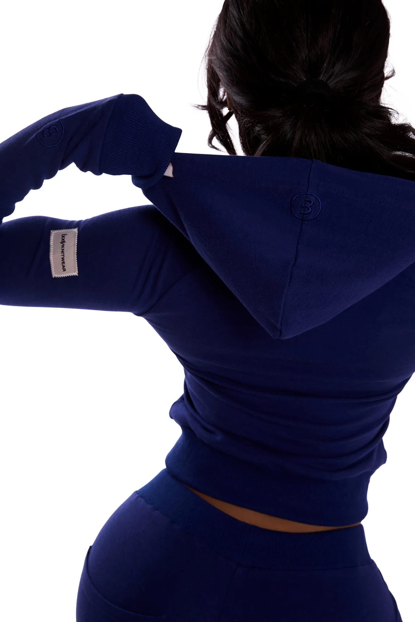 BODY KNITWEAR ZIP HOODIE (NAVY)