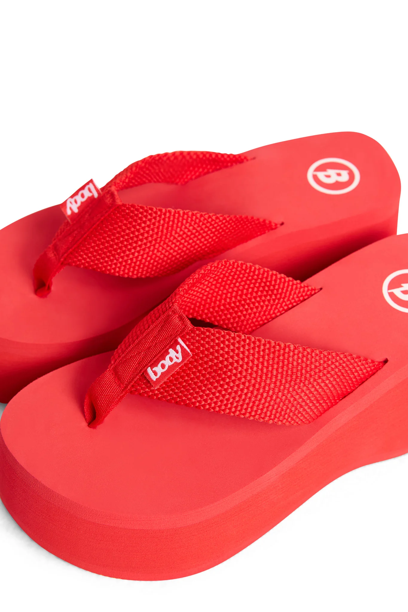 BODY FLIP FLOPS (RED WOVEN STRAP)