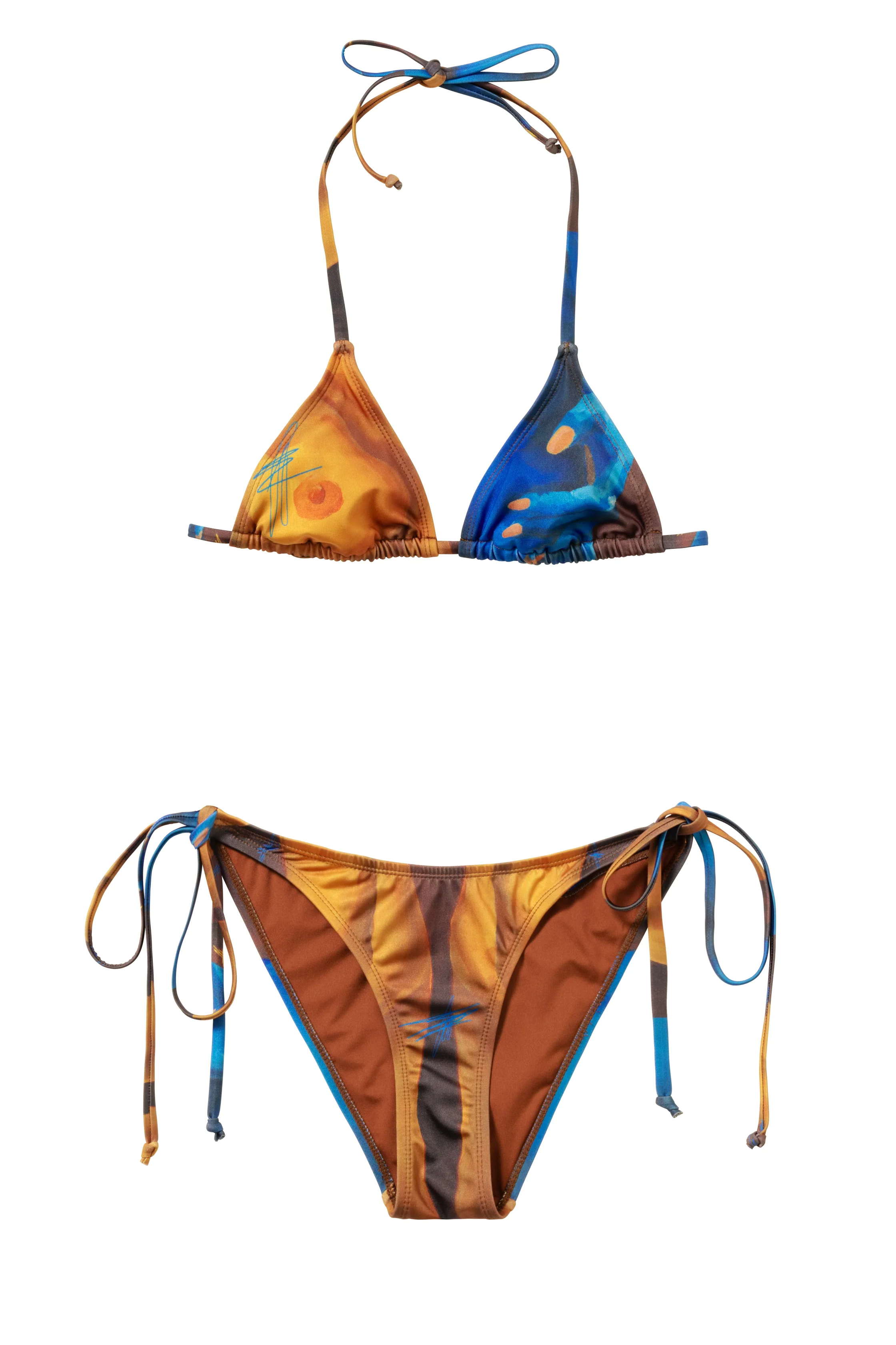 APHRODITE BIKINI TOP (BLUE/GOLD)