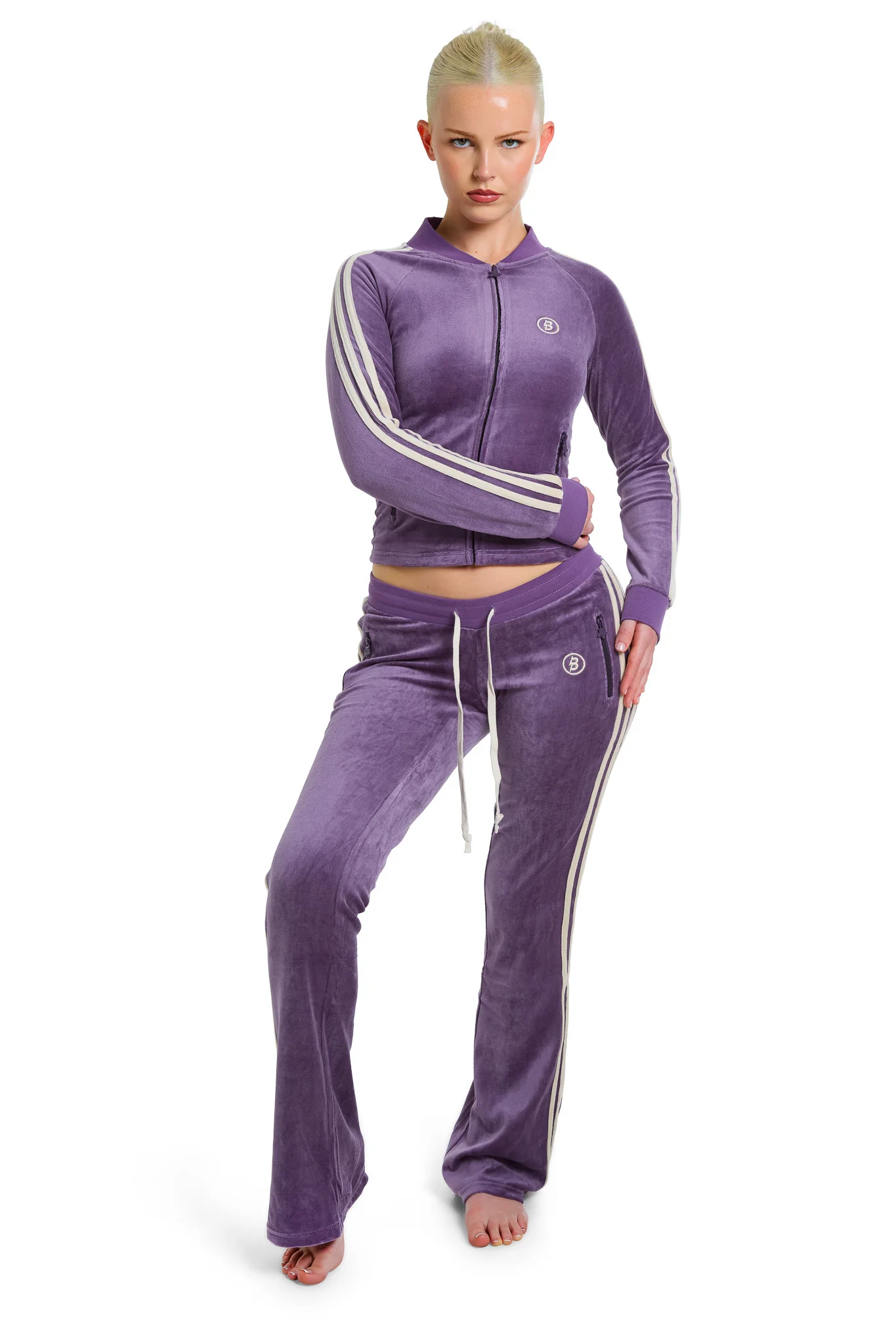 BODY VELOUR TRACK JACKET (PURPLE)