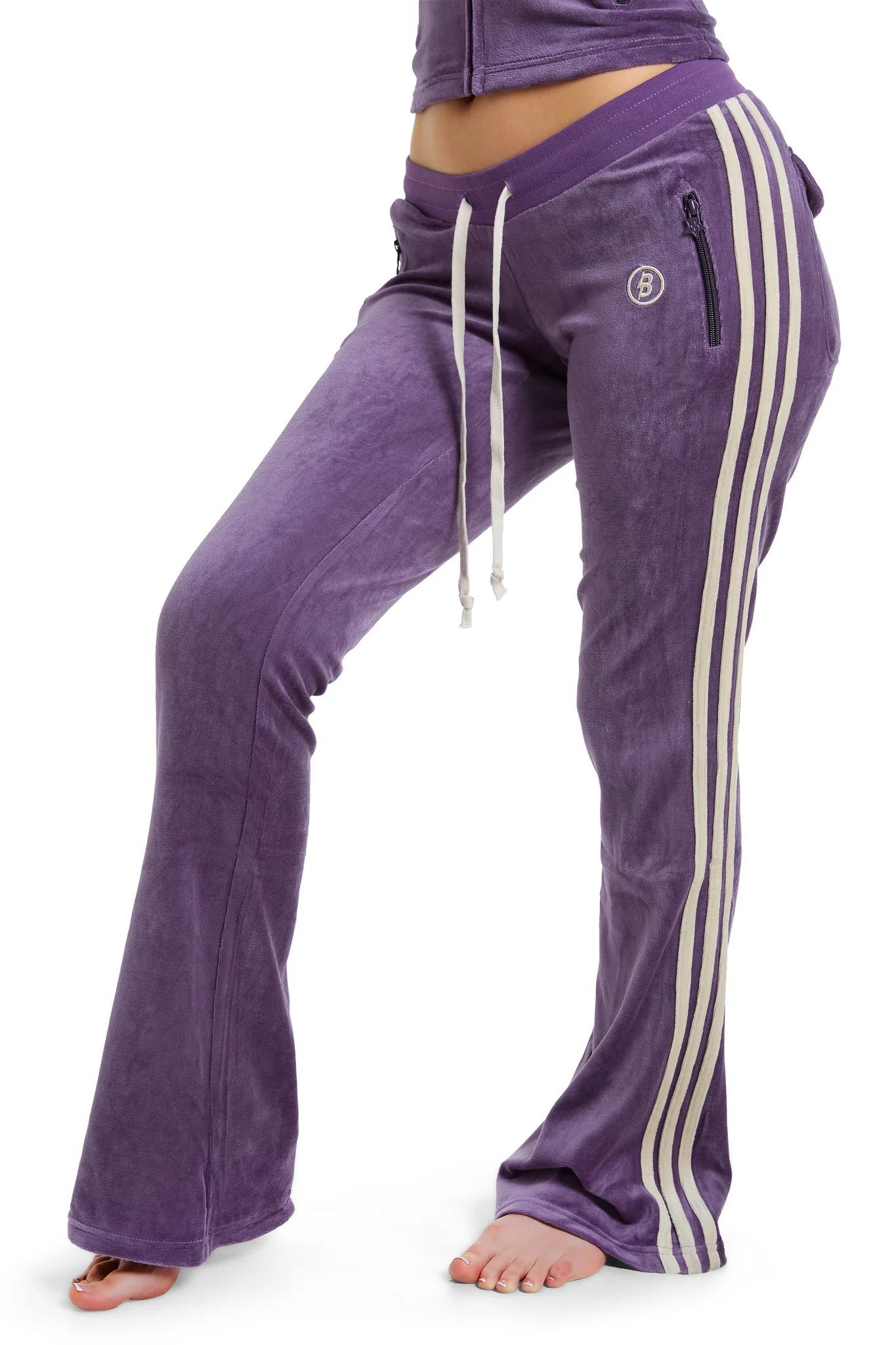 BODY VELOUR TRACK PANTS (PURPLE)