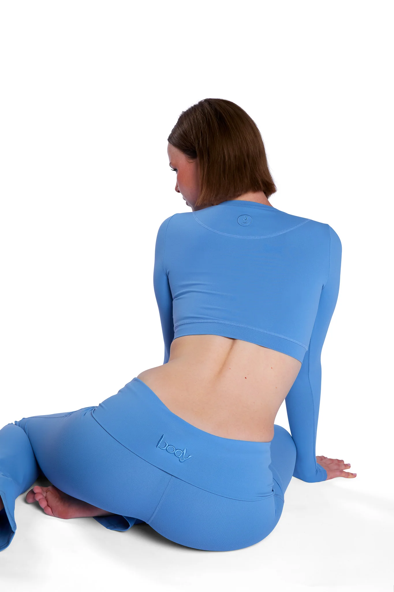 YOGA LONG SLEEVE CROP TOP (PERIWINKLE BLUE)