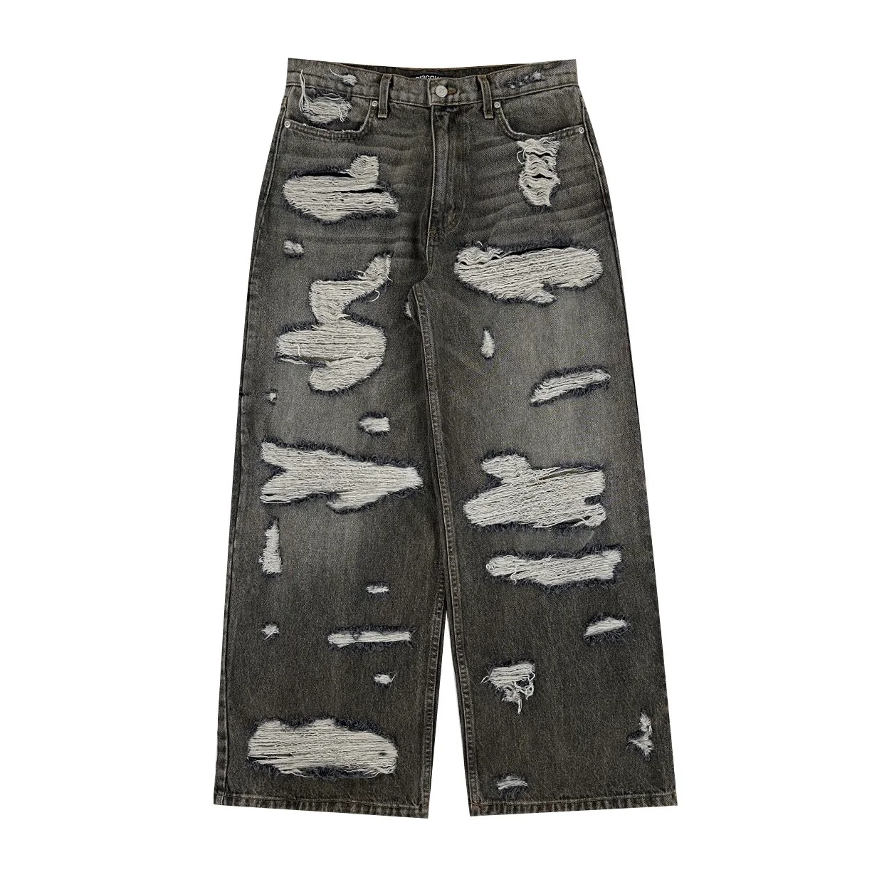 Destroyed Bistre Baggy Denim
