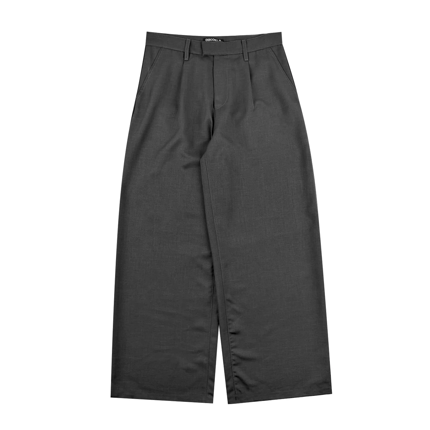 Grey Baggy Pleated Trouser