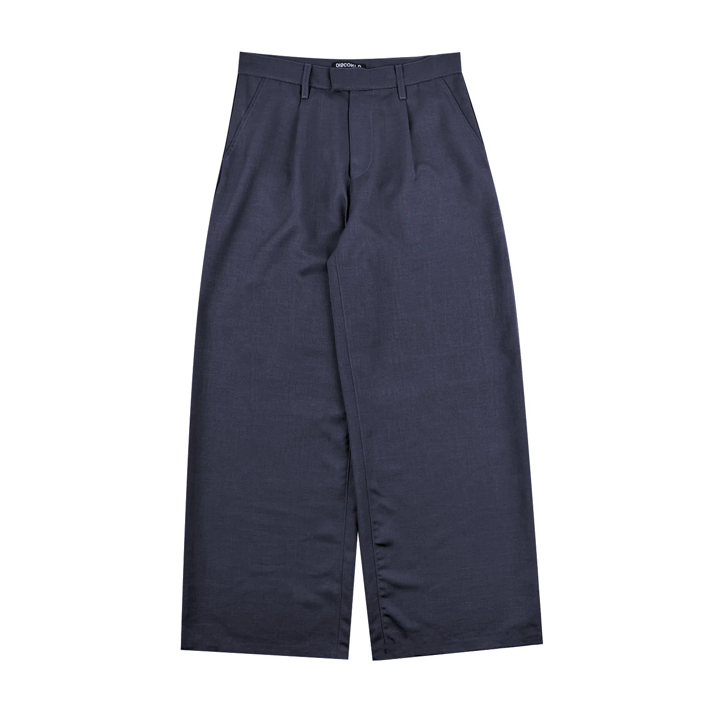 Navy Baggy Pleated Trouser