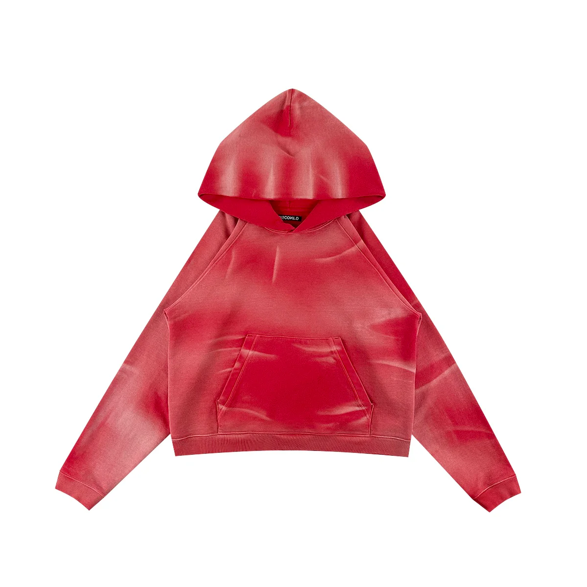 Red Sunfaded Raglan Hoodie