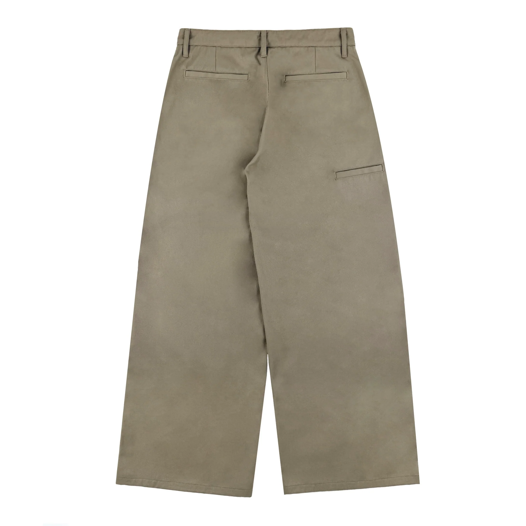 Khaki Baggy Pleated Trouser
