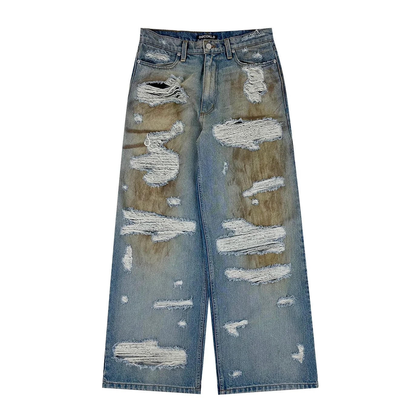 Destroyed Mud Baggy Denim