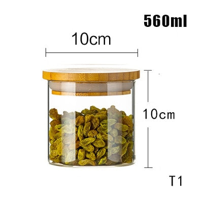 Spice transparent glass jar