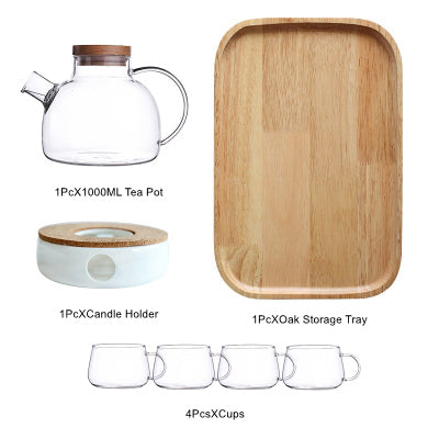 Large Capacity Drinkware Glass Teapot Set