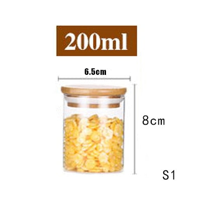 Spice transparent glass jar