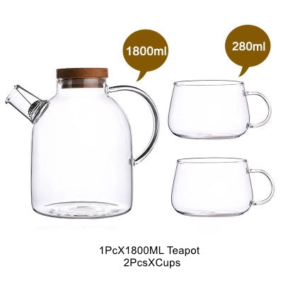 Large Capacity Drinkware Glass Teapot Set
