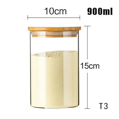 Spice transparent glass jar