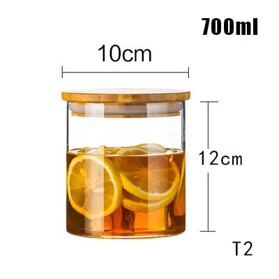 Spice transparent glass jar