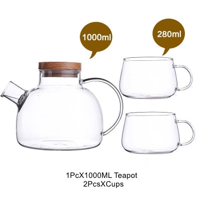 Large Capacity Drinkware Glass Teapot Set