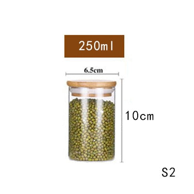 Spice transparent glass jar
