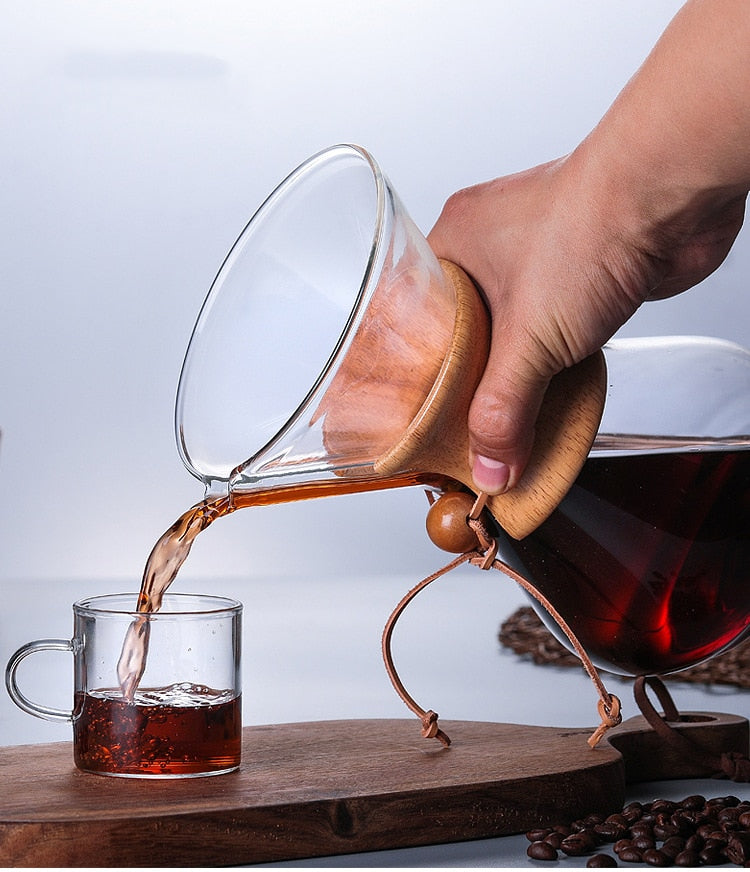 Glass coffee filter pot