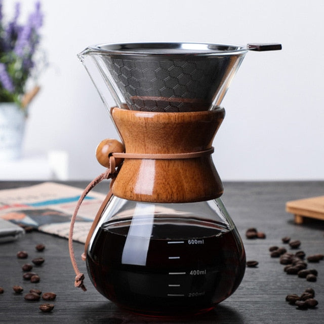 Glass coffee filter pot