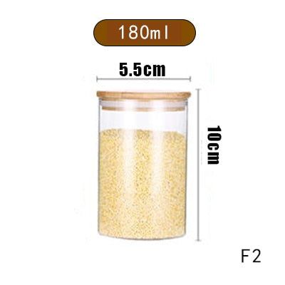 Spice transparent glass jar