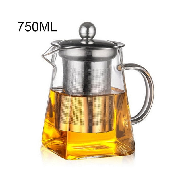 Square glass teapot