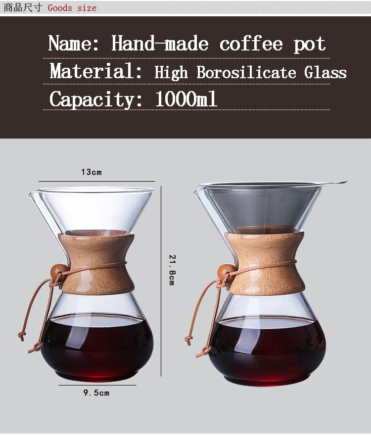 Glass coffee filter pot