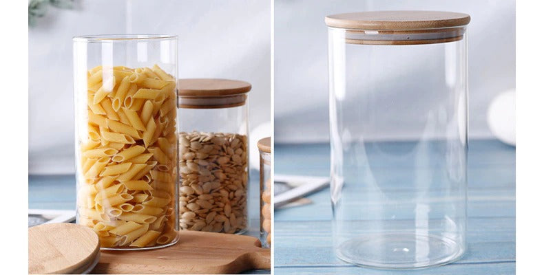 Spice transparent glass jar
