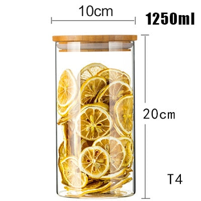 Spice transparent glass jar