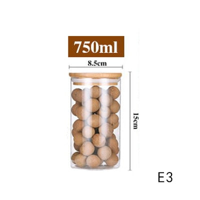 Spice transparent glass jar