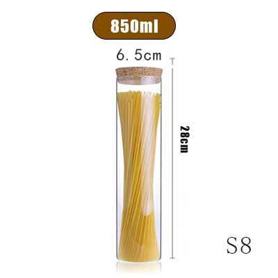 Spice transparent glass jar