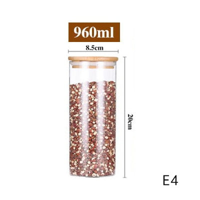 Spice transparent glass jar