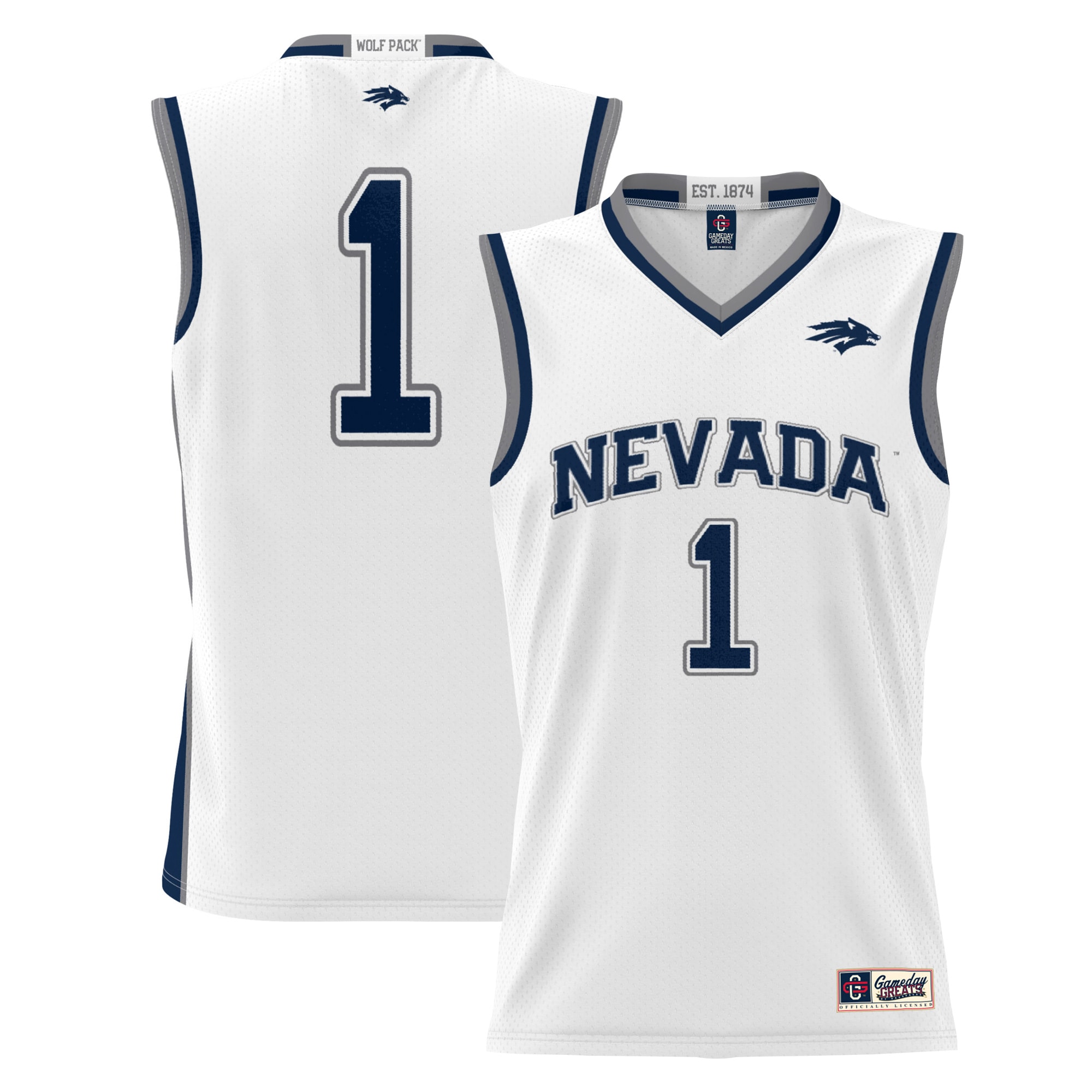 #1 Nevada Wolf Pack ProSphere Youth Basketball Jersey - White